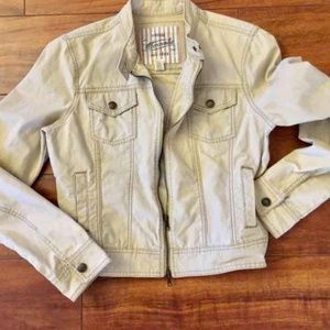 Vintage looking cropped moto jacket